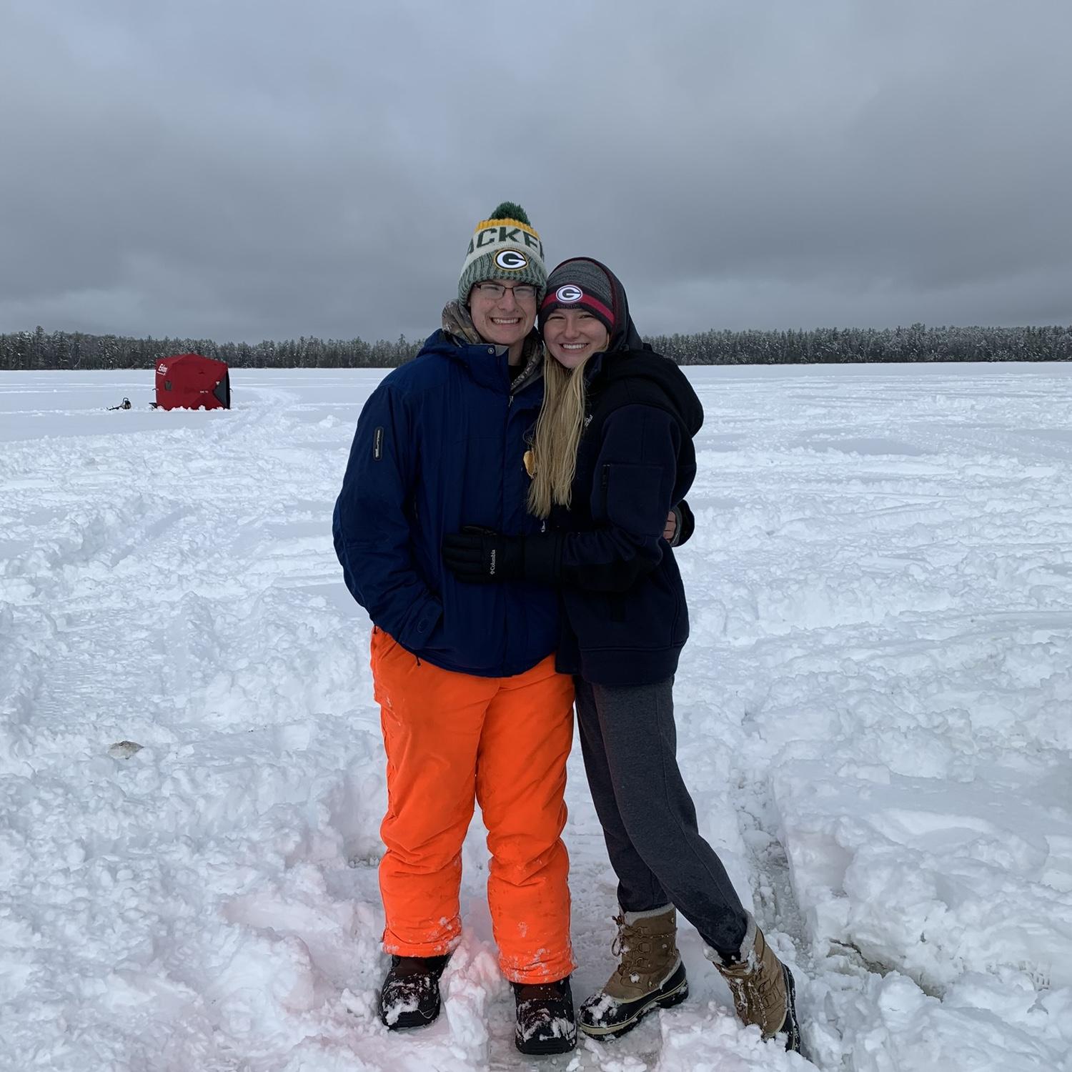 First time Matthew took me ice fishing !