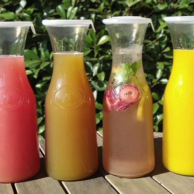Tinker, Spoon & Ash 1L Glass Carafe Set; Wine, Water, Mimosa Pitchers (4)