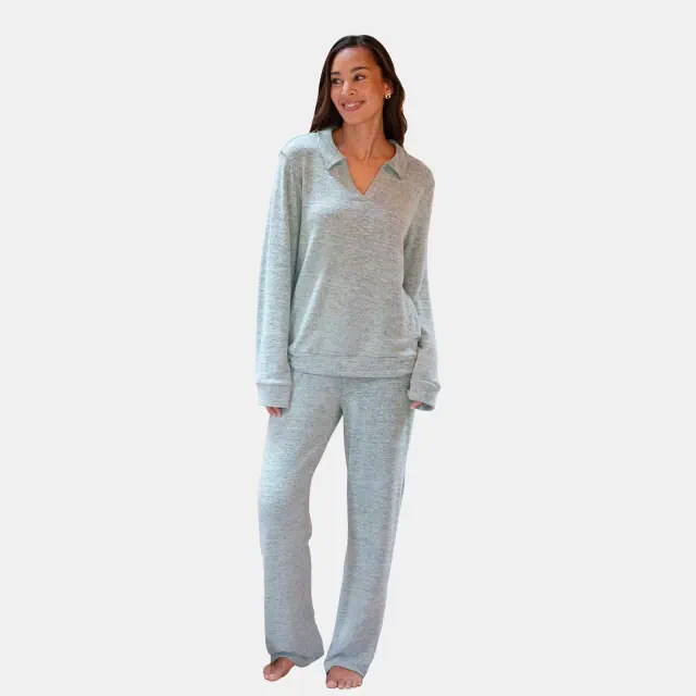 Women's Ultimate Cozy Comfort Pajama Set Plush Knit Loungewear Set - Cupshe-S-Blue