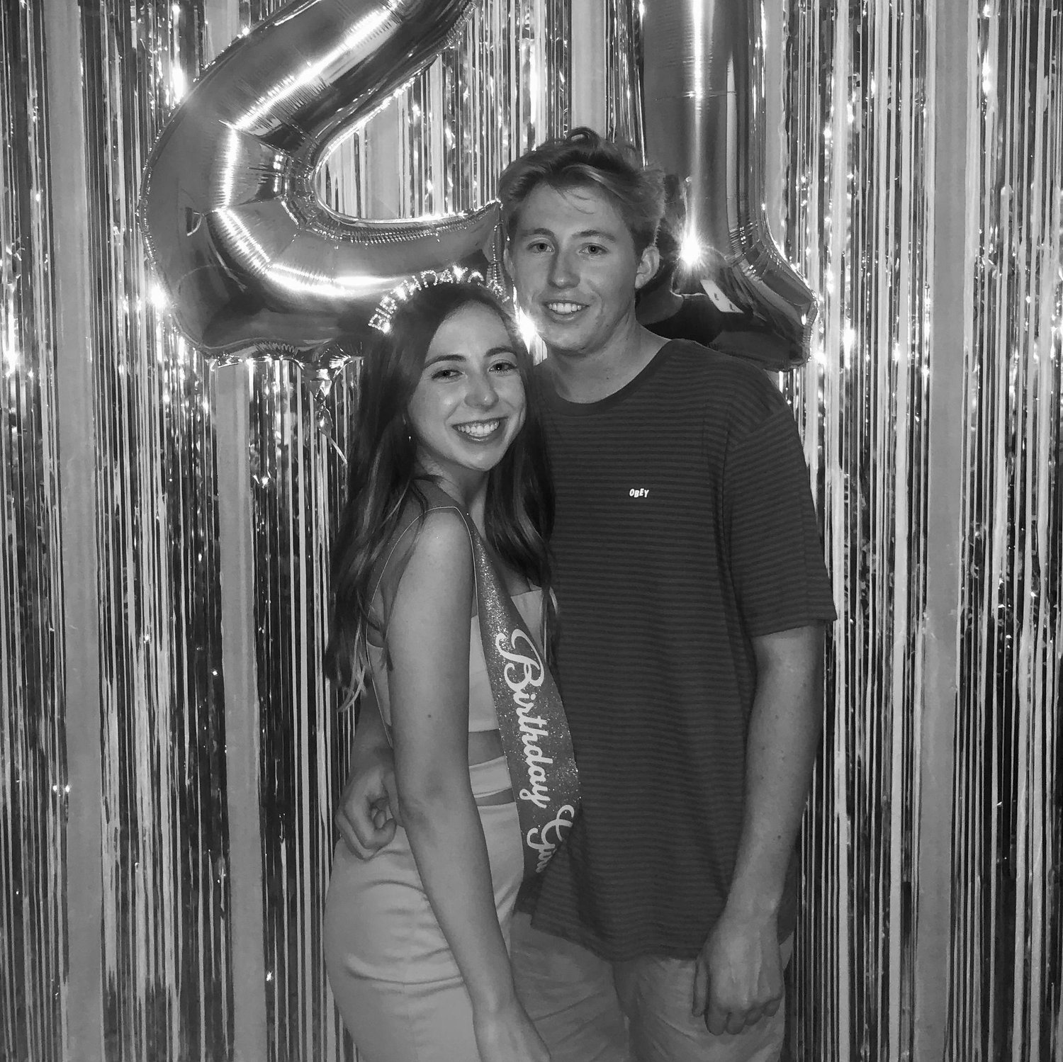 Our first pic together! Macie's 21st birthday party