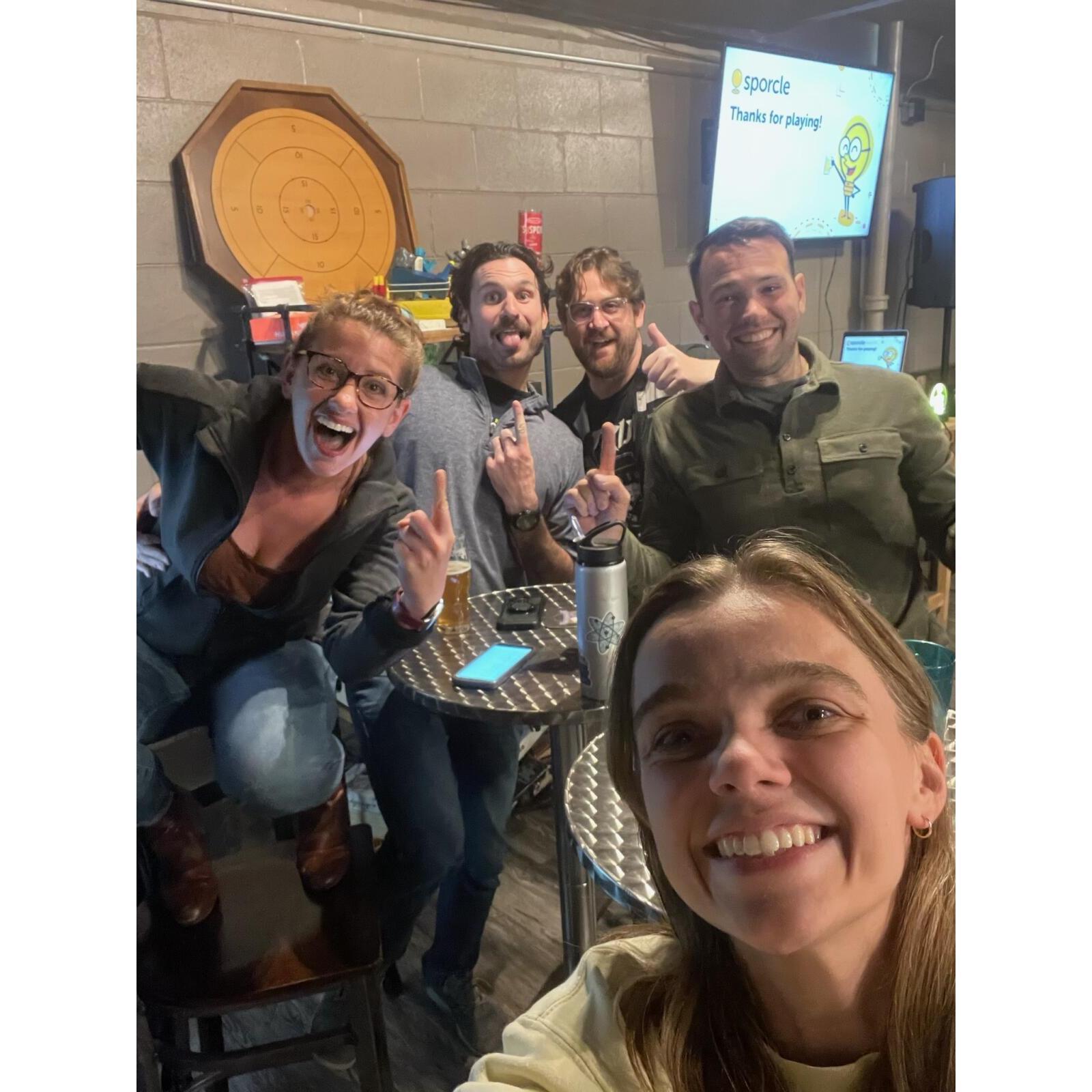 The second time the San Potatoes won trivia at Clandestine. April 2023.