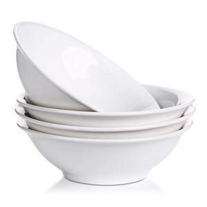 Lifver 42-Oz Porcelain Soup/Noodle/Cereal Bowl,Elegant White,Set of 4 Serving Bowls