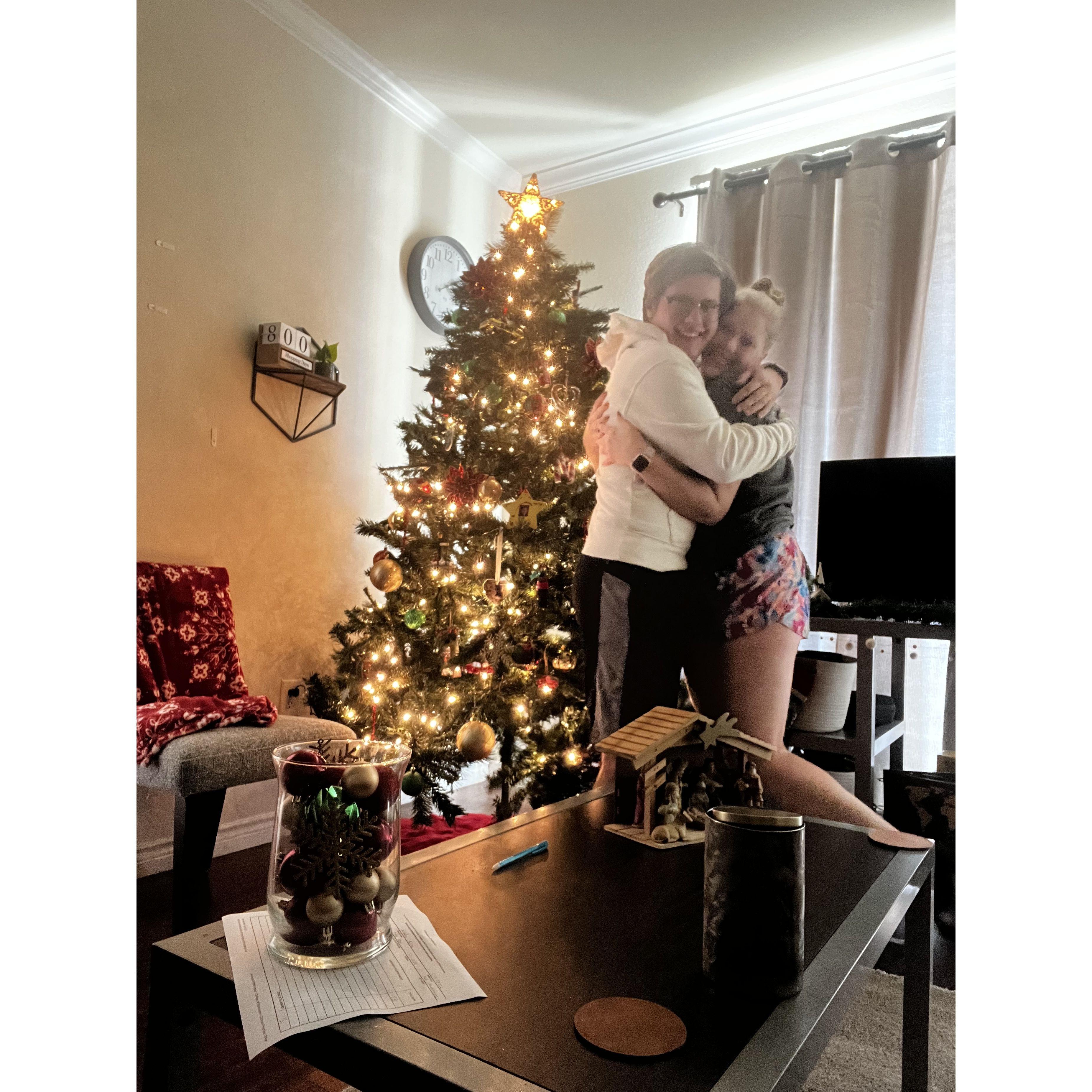 Our first Christmas tree in our Denton, TX apartment! 2023