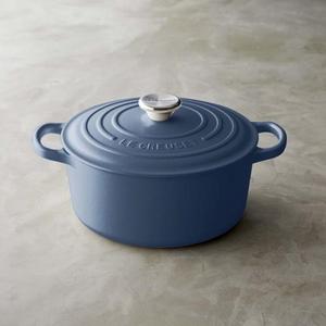 Le Creuset Signature Cast-Iron Round Dutch Oven- Mineral Blue- William Sonoma