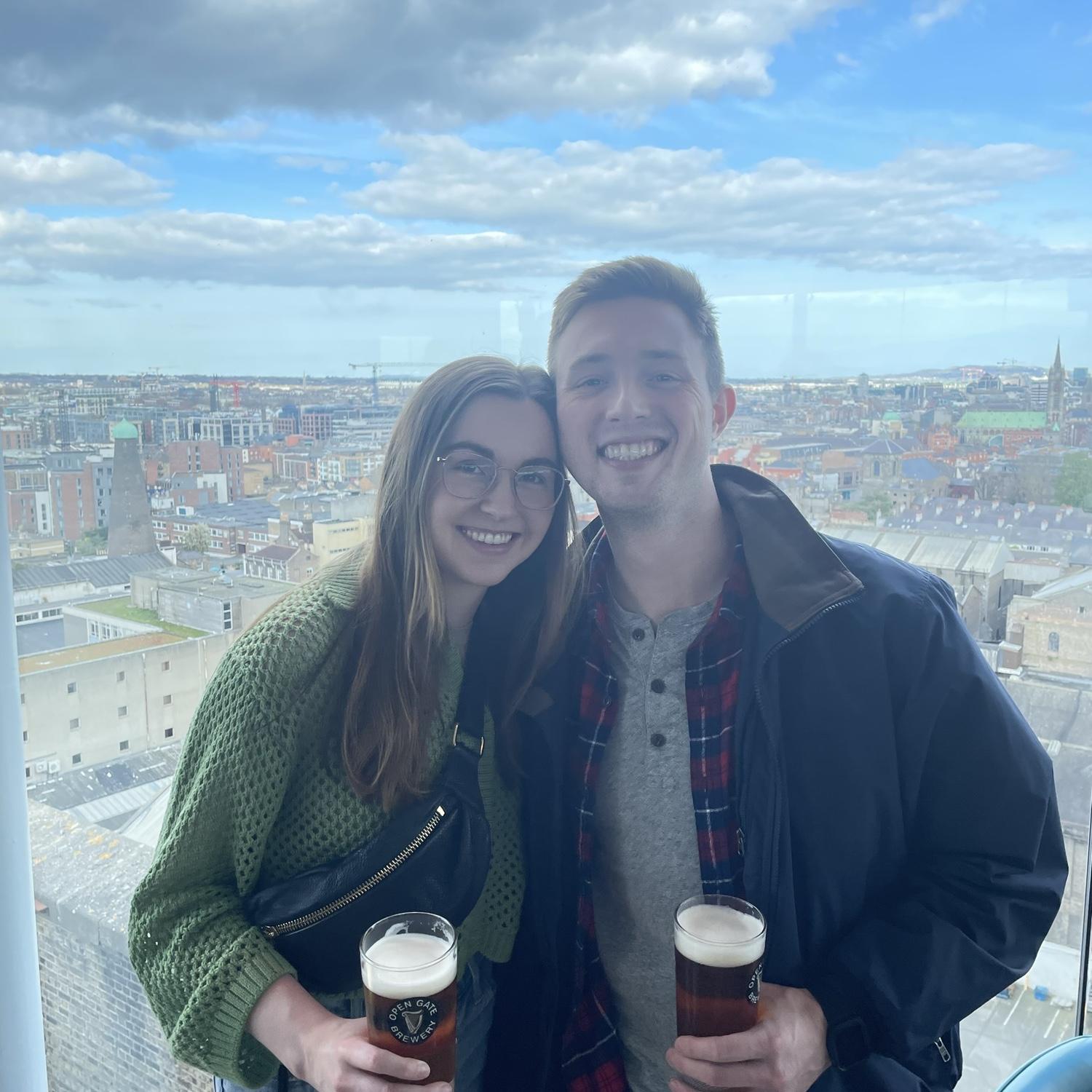 Showing friends around Dublin