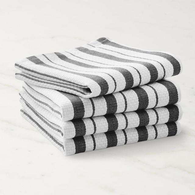Williams Sonoma Classic Stripe Dishcloths, Set of 8, Jet Black