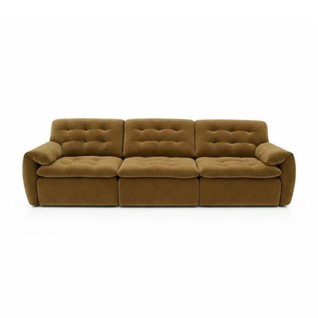 Tiffany Extendable Sofa in Chenille Color Golden Olive size 300cm