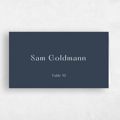 Grayed Navy, Blue Wedding Place Card - Eyota