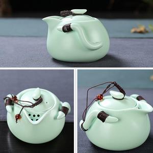 XDOBO Imported Vintage Chinese & Japanese Style Porcelain Handmade Kung Fu Tea Set, 10-pack (Green)