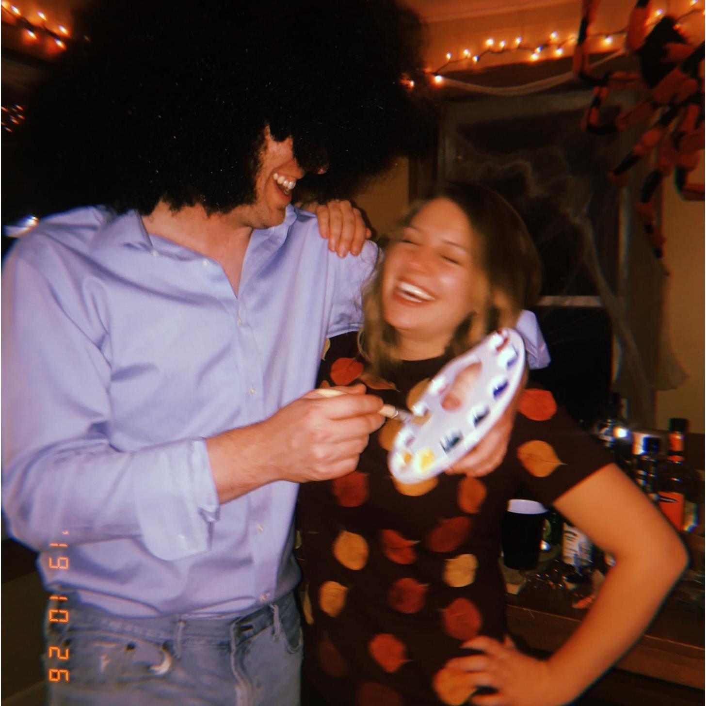 Halloween 2019: we went as Bob Ross and his trees