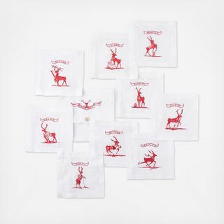 Reindeer Games Cocktail Coaster, Set of 9