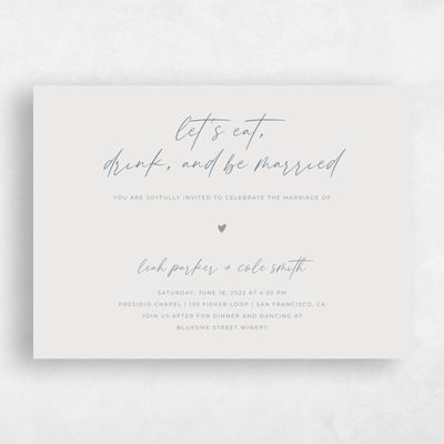 Beige Wedding Invitation - Marley Type
