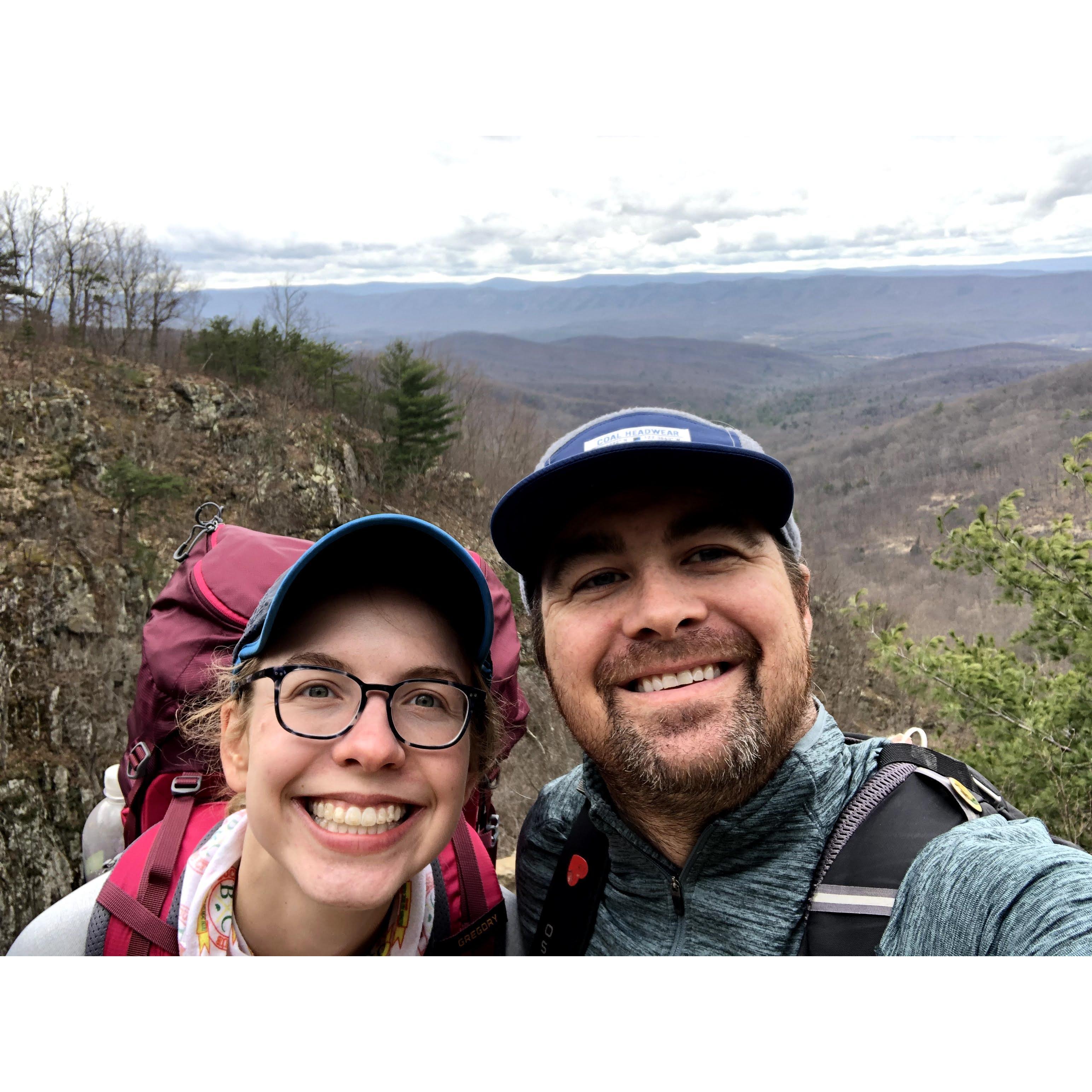 Sela and Dave's first backpacking trip together. 1 night only.