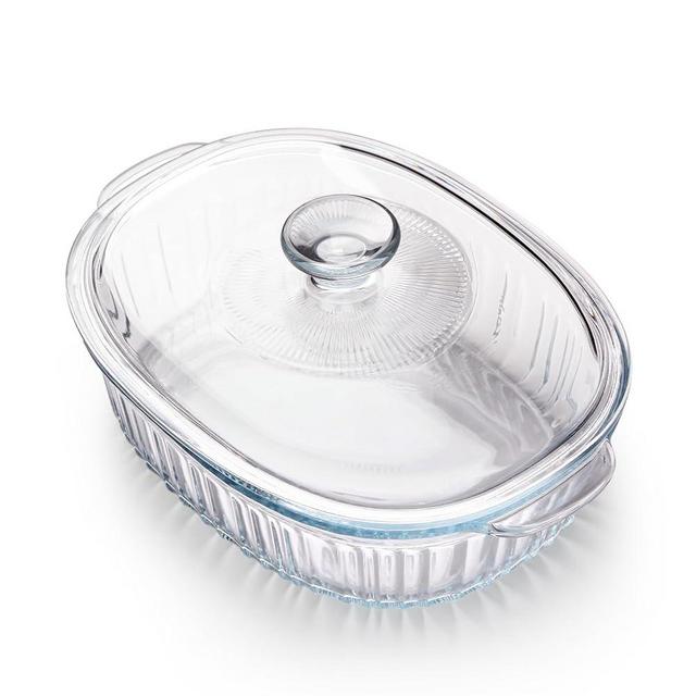 NUTRIUPS 2L Oval Glass Casserole Dish with Glass Lid, Borosilicate Glass, Oval Casserole Dish for Oven, Casserole Dish with Lid