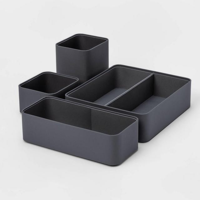 4pc Modular Desktop Organizer Set Gray - Project 62™