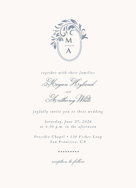 Palais Classic | Periwinkle Gray | Zola Wedding Invitations