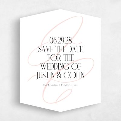 White Diamond Wedding Save the Date - Ferrara Portrait