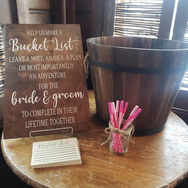 12"W x 18"H Bucket List Sign with 175 cards