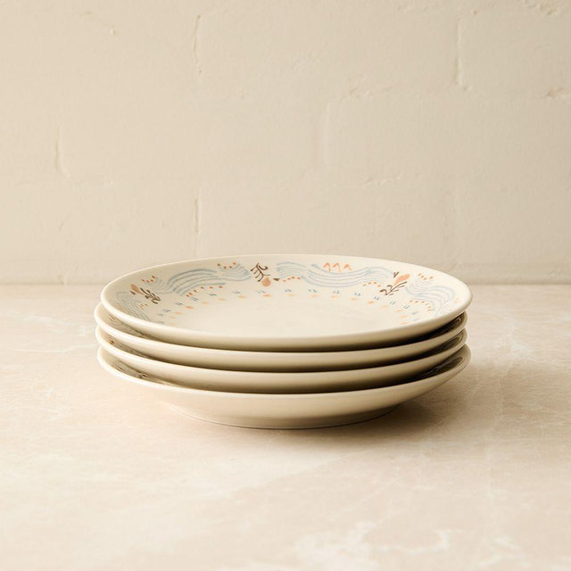 Diya Dinnerware Salad Plates, Stoneware Mix, Set of 4