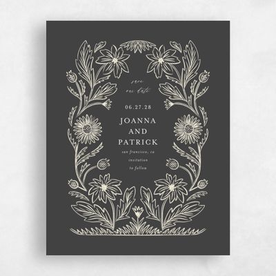 Dark Charcoal, Black Wedding Save the Date - Desrosiers Portrait
