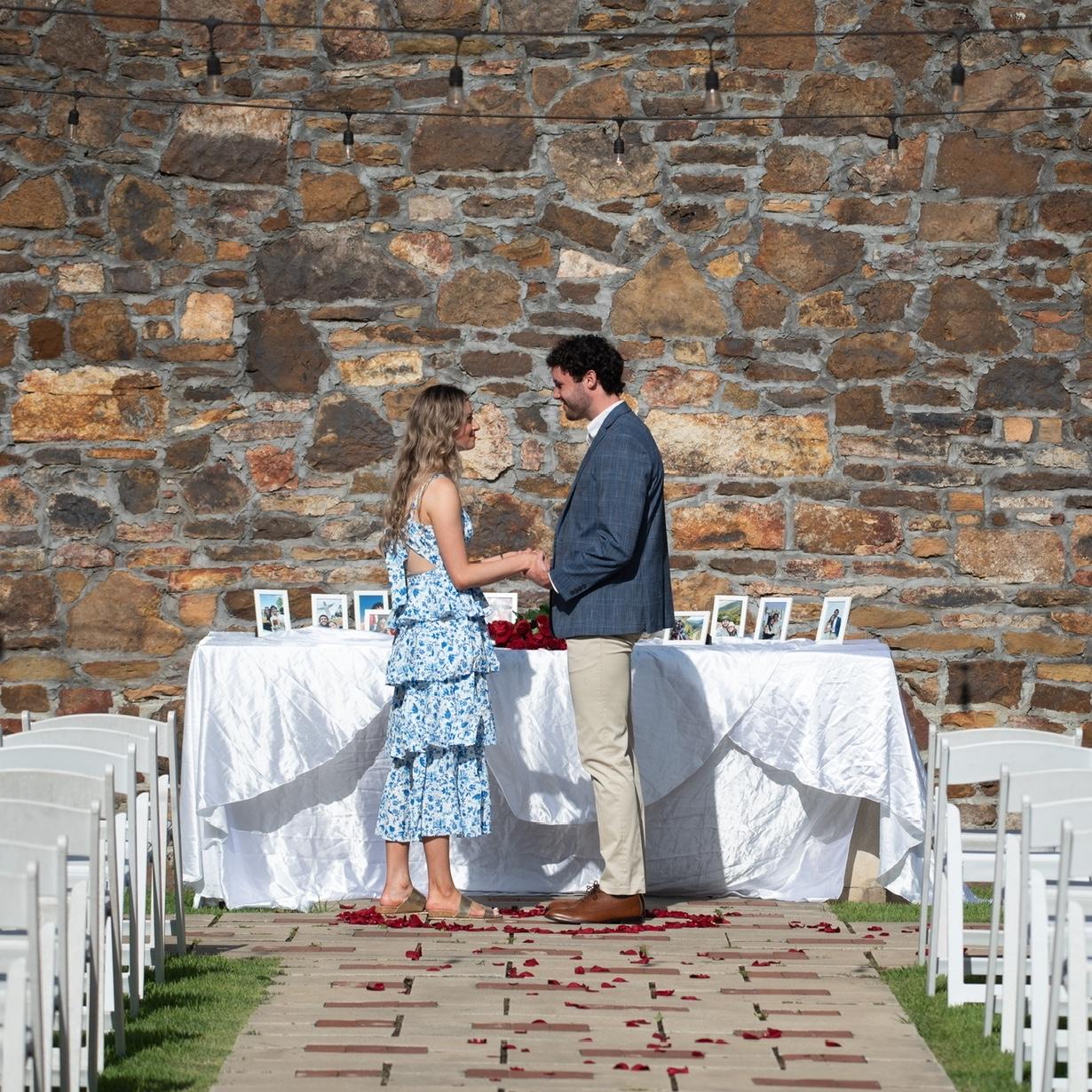 7/18/2025- Photo from the proposal at Sassafras Springs Vineyard and Winery in Springdale, Arkansas.