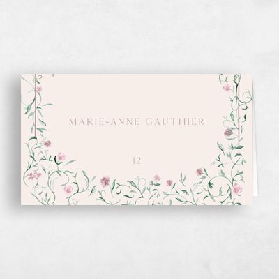 Dusty Rose, Pink Wedding Place Card - Mirto