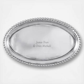 Personalized Pearled Large Oval Platter