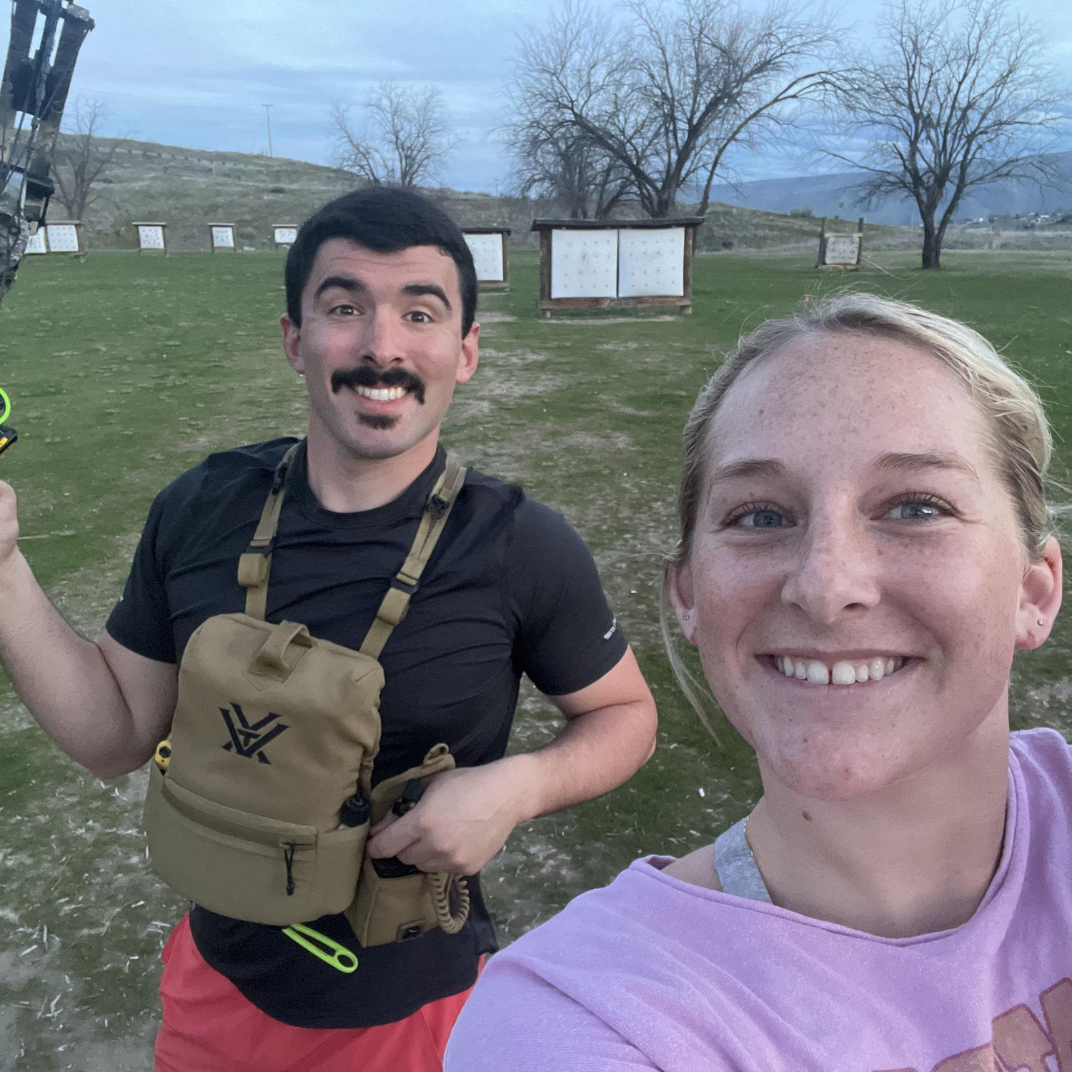 Practing shooting the bows!