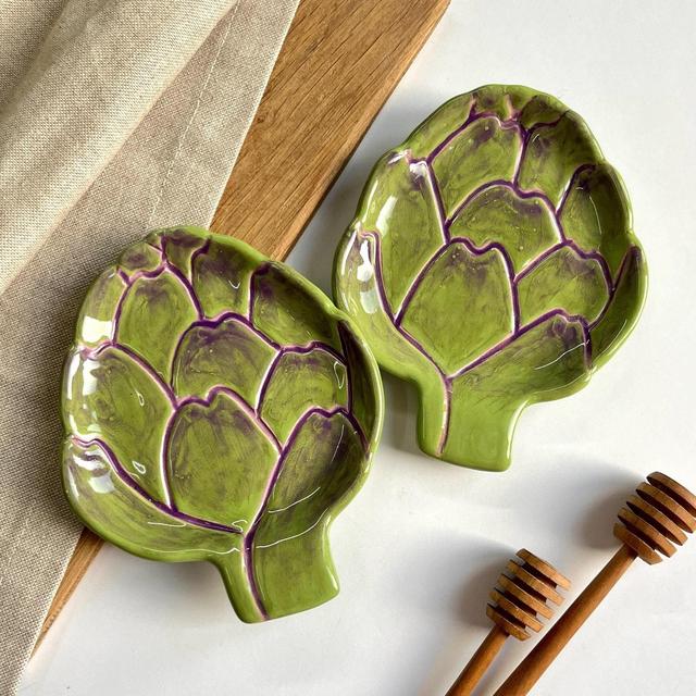 Artichoke Spoon Rest, Handmade Ceramic Kitchenware, Vegetable Kitchen Decor, Gift for Home, Gift for Artichoke Lover