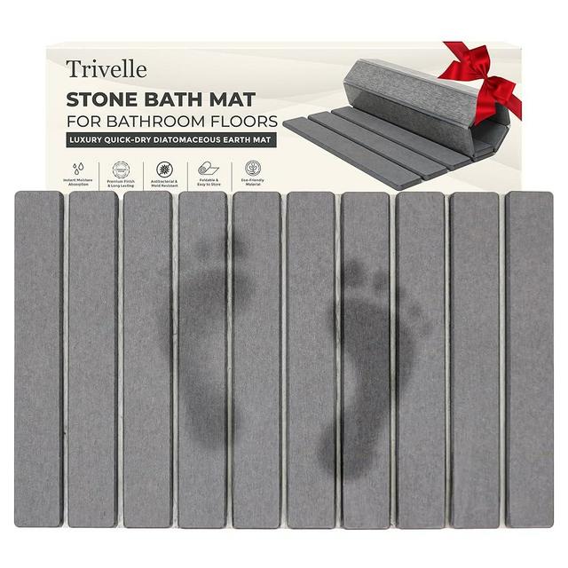 Extra Large Stone Bath Mat Made From Diatomaceous Earth, Fast Drying Non Slip Bathroom Rug for Shower, Modern Absorbent Mat with Quick Dry Surface for Bathroom Accessories