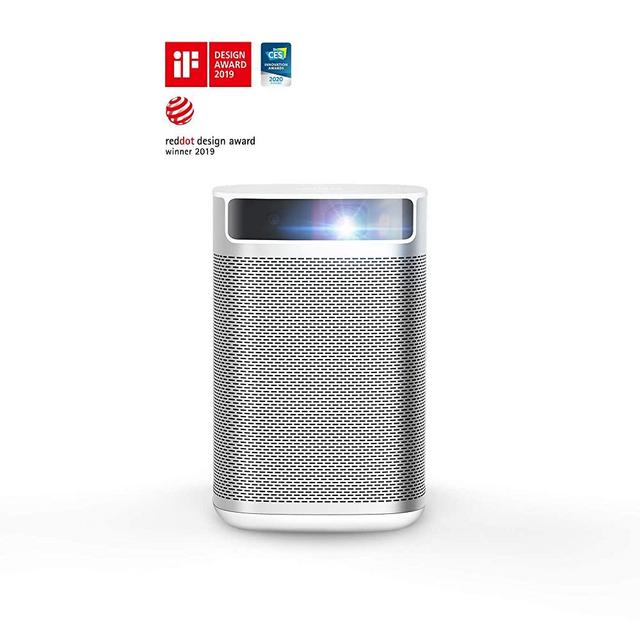 XGIMI MOGO Pro, Mini Portable Projector Smart,True 1080P Full HD, 300 ANSI Lumen, Android TV 9.0, Harman/Kardon Speakers, 30,000 Hours Lamp Life- The Only 1080P Android TV Portable Projector