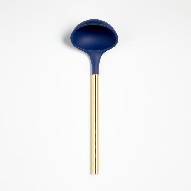 Wyn Blue Silicone Ladle with Brass Handle
