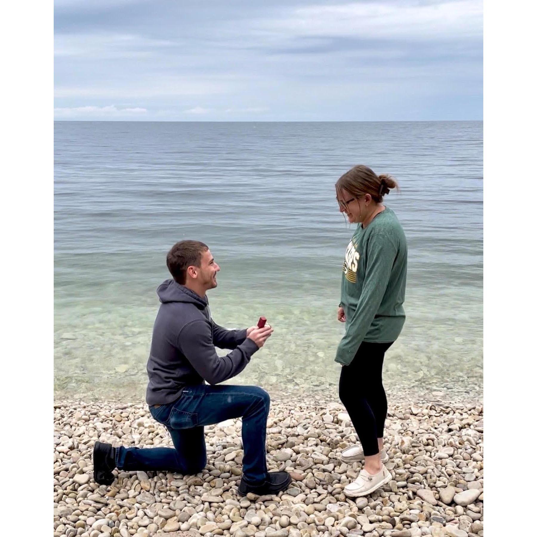 Saying YES at Pebble Beach in Door County
