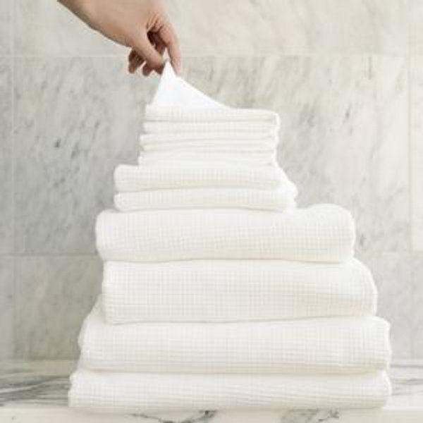 Complete Waffle Bath Bundle in White