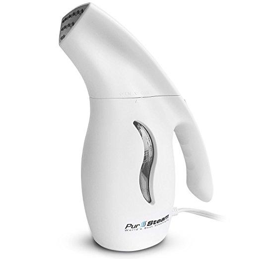 PurSteam Fabric Steamer, Fast-Heat Aluminum Heating Element With Travel Pouch, 180ml Capacity Perfect for Home and Travel
