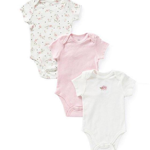 Little MeBaby Girls Vintage Rose-SIZE 3 MONTHS 3-Pack Bodysuits