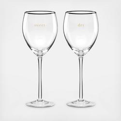 Kate Spade New York Cheers to US Sweet Dry Wine Glasses Set of 2