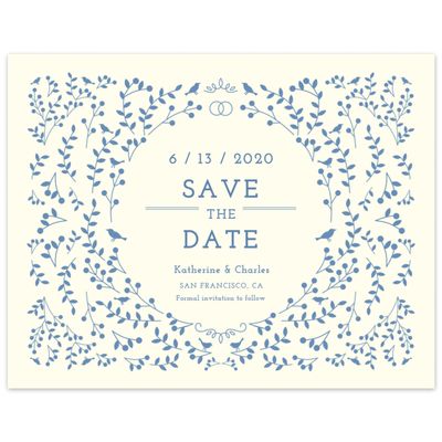 Yellow Wedding Digital Save the Date - Ivy Wreath