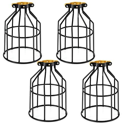 Kohree Metal Bulb Guard Lamp Cage, for Pendant Light, Lamp Holder, Ceiling Fan Light Bulb Covers Vintage Open Style Industrial Grade Adjustable 4 Packs(Cage ONLY)