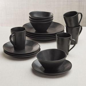 Marin 16-Piece Matte Black Dinnerware Set