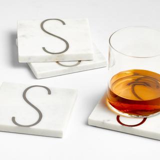 Marble Monogram Coaster, Set of 4