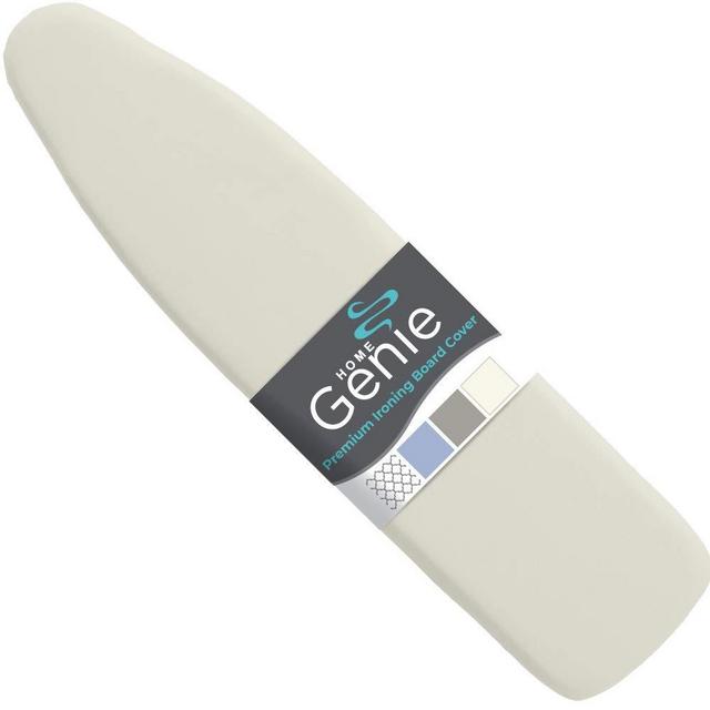 HOME GENIE Reflective Silicone Ironing Board Cover, 15x54, Hook and Loop Fastener, Fits Large and Standard Boards, Covers Resist Scorching and Staining, Elastic Edge, Iron Faster, Linen