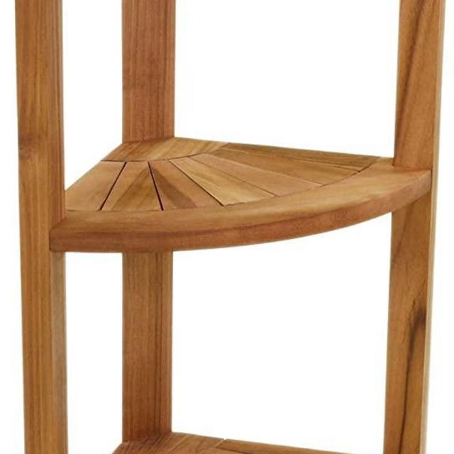 AquaTeak Kai Petite - Teak Corner Shower Storage Stand