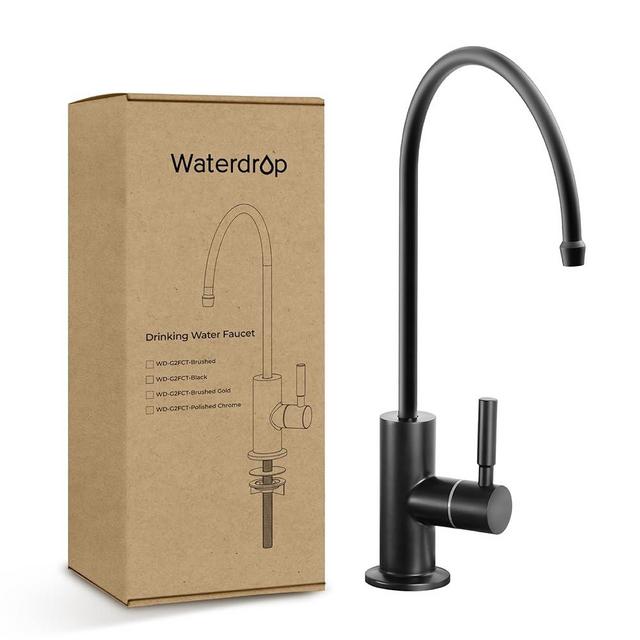 Waterdrop Filtered Water Faucet, Drinking Water Faucet, Reverse Osmosis Faucet, Water Filter Faucet for Kitchen Sink, RO Faucet, Stainless Steel, Lead-Free, Black