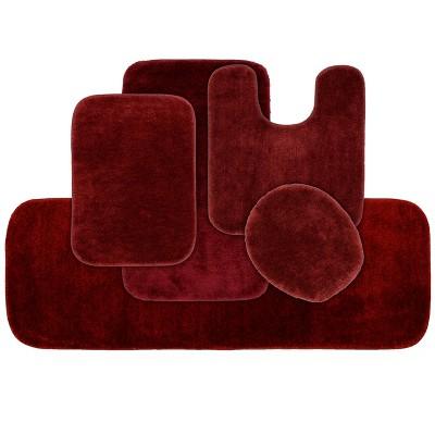 5pc Traditional Nylon Washable Bathroom Rug Set - Garland Rug