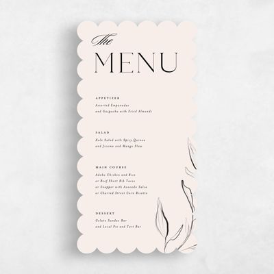 Beige Scalloped Wedding Menu - Finch