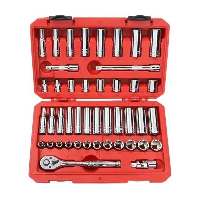 3/8 in. Drive 5/16-3/4 in., 8-19 mm 6-Point Socket Set (45-Piece)