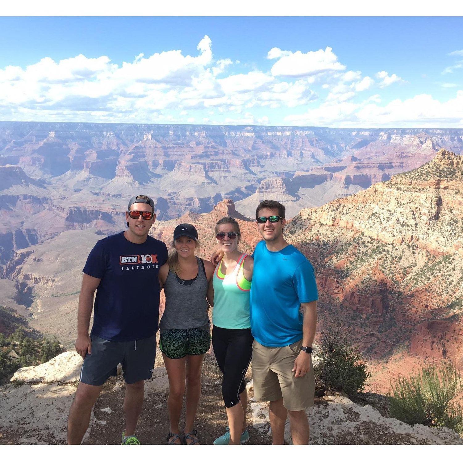 Exploring the Grand Canyon with the couples' friends Taylor and Ben
