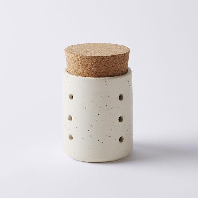 Handmade Ceramic & Cork Garlic Jar, by Tellefsen Atelier