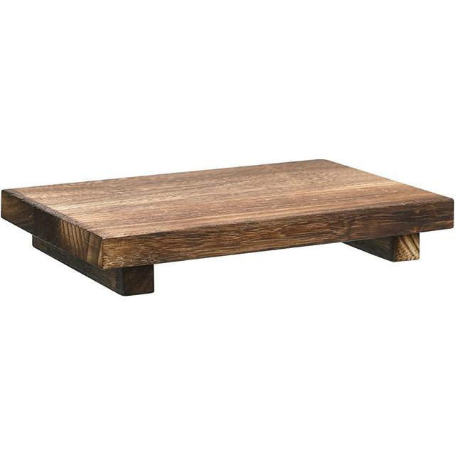 Wood Riser Tray Soap, Stand Soap Tray for Kitchen Sink, Wood Pedestal for Kitchen Counter Sink Stand Decorative Rustic Bathroom Dishes for Plant Bottles Candles Display (Brown, 12 x 7 Inch)